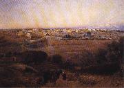 Gustav Bauernfeind Jerusalem from the Mount of Olives. oil